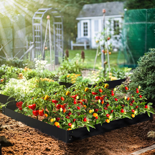 Hengda Rasenkante Metall, Mähkante, Beetumrandungen mit Dornen, Beeteinfassung,15cm/18cm