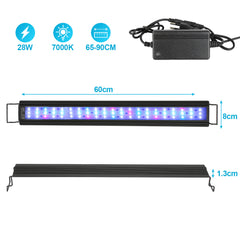Hengda Aquarium LED Beleuchtung RGB Spectrum, Aquarienbeleuchtung Dimmbare, Aquarium Lampe mit ausziehbarer Halterung, Aquariumleuchte