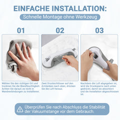 Hengda 2PC Badewannengriff MAX 110 KG, 28CM Haltegriff Dusche mit Saugnapf, Abnehmbare Duschgriff, ohne Bohren