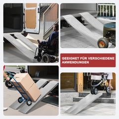 Hengda 2 Stück Auffahrrampe 135cm, Laderampe Verladerampe verzinkter Stahl, Anhängerrampe max. 400kg, rutschfeste Verladeschiene, Motorradrampe