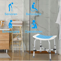 Hengda Duschhocker für Senioren,mit Doppelt Verstärkter Querbalken und Kissen Höhenverstellbarer Badewannensitz für Senioren,Maximale Belastbarkeit 180kg