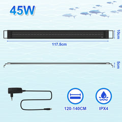 Hengda LED Aquarium Beleuchtung, 24/7 Modus, wasserdicht, 55-150cm, Aufsetzleuchte Vollspektrum Licht