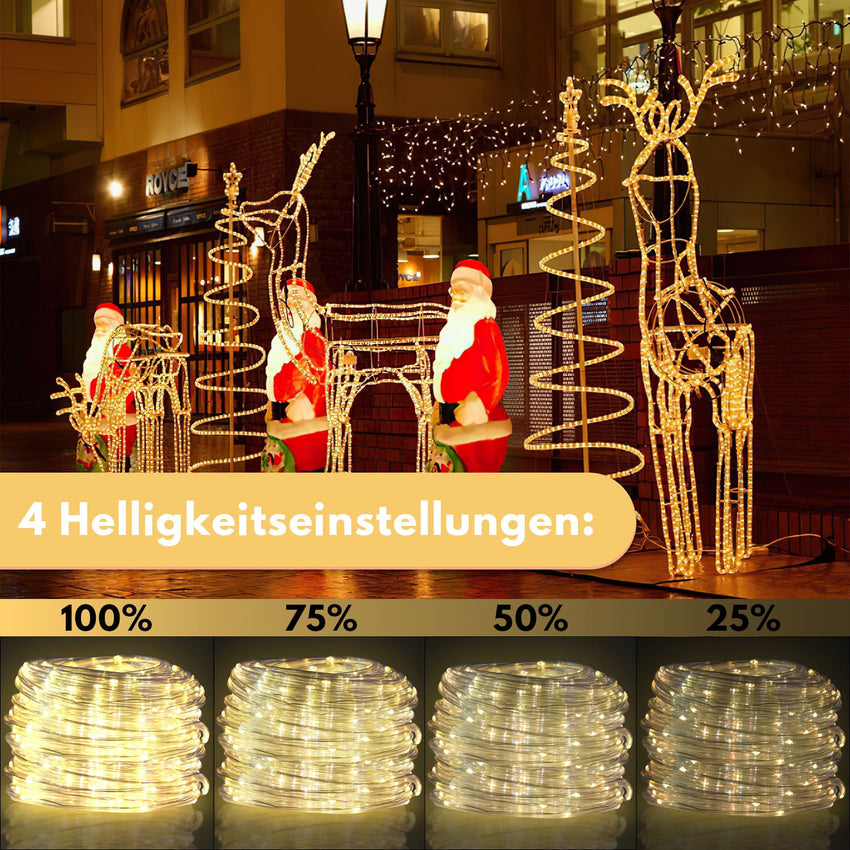 hengda LED Lichterschlauch Aussen mit Fernbedienung und Timer