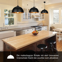 Hengda 2x Retro Pendelleuchte, Vintage Industrielle LED Hängelampe für max 60W, Ø 30cm (Ohne Leuchtmitte)