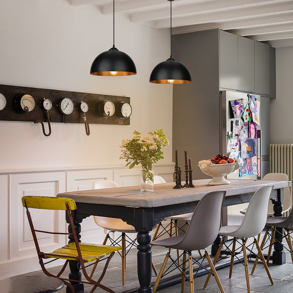 Hengda 2x Retro Pendelleuchte, Vintage Industrielle LED Hängelampe für max 60W, Ø 30cm (Ohne Leuchtmitte)