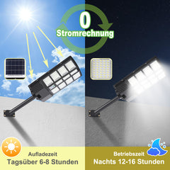 Hengda 300W/400W Straßenlampe Solar Straßenlaternen mit Fernbedienung Strassenlaterne LED Außen Wasserdichtes Solar Flutlichter 6500k Kaltesweiß IP67 Wasserdicht Solarlampen Outdoor Hof Garage [Energieklasse F]