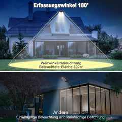 Hengda 300W/400W Straßenlampe Solar Straßenlaternen mit Fernbedienung Strassenlaterne LED Außen Wasserdichtes Solar Flutlichter 6500k Kaltesweiß IP67 Wasserdicht Solarlampen Outdoor Hof Garage [Energieklasse F]