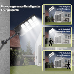 Hengda 300W/400W Straßenlampe Solar Straßenlaternen mit Fernbedienung Strassenlaterne LED Außen Wasserdichtes Solar Flutlichter 6500k Kaltesweiß IP67 Wasserdicht Solarlampen Outdoor Hof Garage [Energieklasse F]