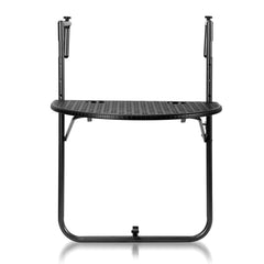 Balkontisch klappbar Hängetisch, klapptisch Balkongeländer, 3-Fach höhenverstellbarer balkontisch zum einhängen, 60 x 40 cm Halbrund Balkontisch klappbar Schwarz