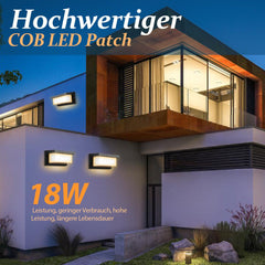 Hengda LED Wandleuchte 18W LED Wandlampe Sensor Wandleuchte IP65 Außenleuchte mit Bewegungsmelder