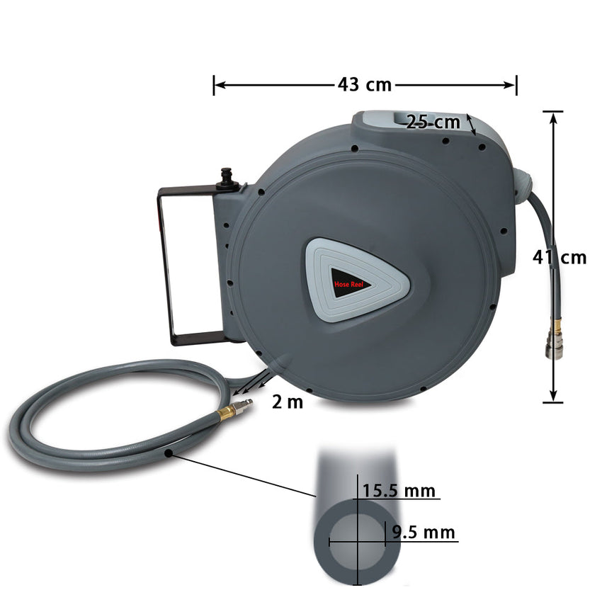 Hengda Schlauchaufroller Automatik Trommel Wasserschlauch Druckluftschlauch 10/20/30m Druckluftschlauch Aufroller Schlauchtrommel Wasser