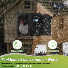 Hengda Automatische Hühnerklappe Solar, Einklemmschutz, IP65 Wasserdicht, Automatische Hühnertür