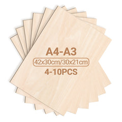 Hengda Sperrholzplatte, Sperrholz, A3/A4, 3mm, Linde holzplatte, für Modellbau, Laserschnit