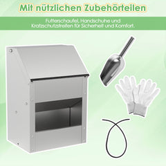Hengda Hühnerfutterautomat, Futterspender Hühner, 4.5/11.5kg, mit Deckel & Wandhalterung
