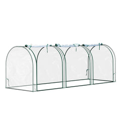 Hengda Foliengewächshaus Frühbeet Transparent PVC, Gemüse Tomatenhaus Gewächhäuser mit Reißverschluss 270 × 90 × 90cm