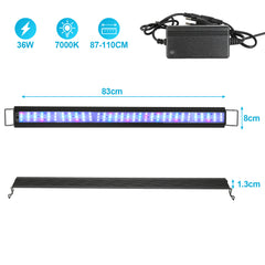 Hengda Aquarium LED Beleuchtung RGB Spectrum, Aquarienbeleuchtung Dimmbare, Aquarium Lampe mit ausziehbarer Halterung, Aquariumleuchte