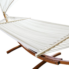 Hengda Hängematten mit Gestell Outdoor Holz Hängematte mit Dach Hängemattengestell 200×150cm, Hängesessel 2 Personen Belastbarkeit 200kg