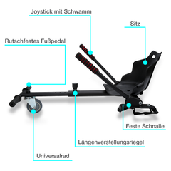 Hengda Hoverboard Sitz, Kart Erweiterung für 6.5-10 Zoll Hoverboards, Sitzscooter Kartsitz
