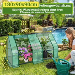 Hengda Gewächshaus Klein, UV-beständige PE-Plane Foliengewächshaus, Tomatenhaus 180*90*90CM