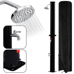 Hengda Solardusche 20/35/40 Liter Solar Gartendusche Inkl. Schutzhaube und 180° Regenduschkopf, bis 60°C, 50 PSI Wasserdruck, ohne Stromanschluss, für den Garten Urlaub und Camping