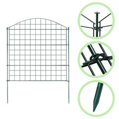 Hengda Teichzaun Gartenzaun Steckzaun, Zaunelemente metall Gitterzaun Set ür den Garten, Freigehege
