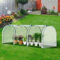 Hengda Foliengewächshaus Frühbeet Transparent PVC, Gemüse Tomatenhaus Gewächhäuser mit Reißverschluss 270 × 90 × 90cm