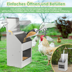 Hengda Hühnerfutterautomat, Futterspender Hühner, 4.5/11.5kg, mit Deckel & Wandhalterung