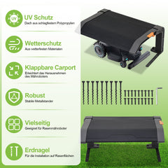 Hengda Mähroboter Garage Klappbare, Garage für Mähroboter, 72x56x36cm Rasenroboter Garage, mit Metallfüßen