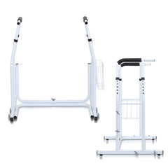 Hengda Mobile Toiletten Aufstehhilfe, Toilettengestell mit Ablagekorb, Höhenverstellbar WC Stützgestell, Toilettenstützgestell für Senioren, Deaktiviert, Schwangere