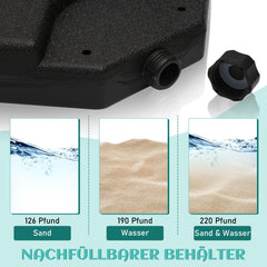 Hengda Sonnenschirmständer Schirmständer Ständer Schirmhalter 4er-Set Quad für für Ampelschirm befüllbar