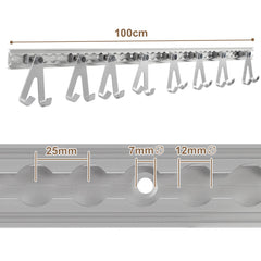 Hengda 4-12x 1M Airlineschienen, Airlineschiene mit 8 Doppelhaken, für Transporter, Wohnwagen, LKWS