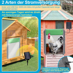 Hengda Aluminum Hühnerstall Hühnerklappe Solar Rolltor Automatische Hühnerklappe Elektrisch Hühnertür Rollladen Tür für Geflügel Hühnerhaus