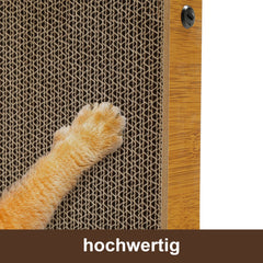 Hengda Katzen Kratzbrett L förmig Kratzpappe Kratzmatte Eckkratzbrett, 62 cm Hohe Katzenkratzbrett mit Ballspielzeug