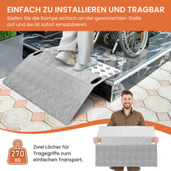 Hengda Türschwellenrampe, Rollstuhlrampe, 60/80/100cm Alu Auffahrrampe, Schwellenbrücke