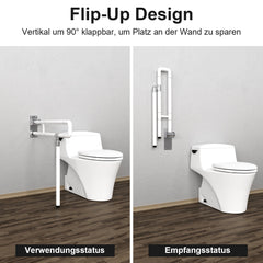 Hengda Wandstützgriff Toilette, Klappgriff Haltegriff Dusche, Rutschfeste WC Aufstehhilfe Sicherheitsgriff
