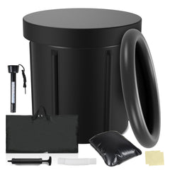 Hengda Eisbaden Tonne mit 5 Isolierschichten, Eisfass Eisbad Outdoor mit Abdeckung, Aufblasbare Eistonne-Set für Zuhause, Freistehend Ice Bath Eiswanne