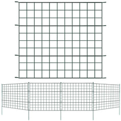 Hengda Teichzaun Gartenzaun Steckzaun, Zaunelemente metall Gitterzaun Set ür den Garten, Freigehege