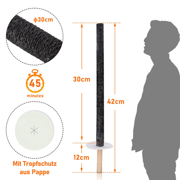Hengda Fackeln für draußen, 45 min Brenndauer Gartenfackeln, Fackeln für fackelwanderung& Party & Garten & Lagerfeuer, 42cm wachsfackeln