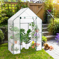 Hengda Foliengewächshaus Gewächshaus Begehbares Gartenhäuschen Tomatenhaus