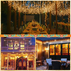 hengda Solar Eisregen Lichterkette mit Fernbedienung 5m-15m