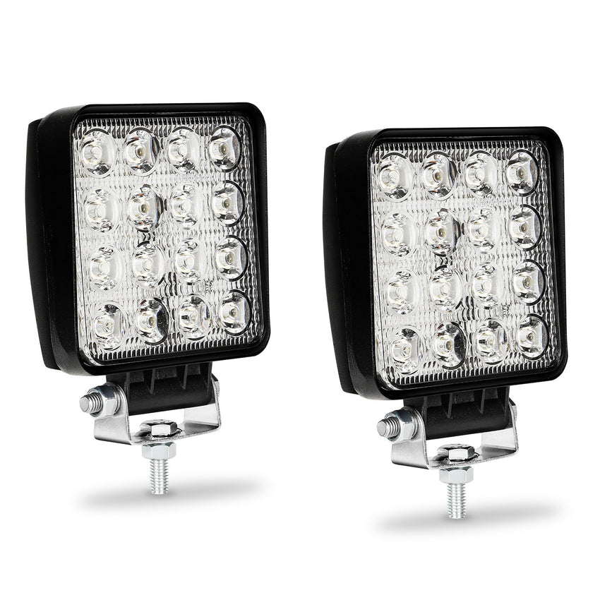 Hengda 48W LED Arbeitsscheinwerfer, IP67 Wasserdicht Rechteck Zusatzscheinwerfer, 12V 6500K LED Scheinwerfer, Rückfahrscheinwerfer