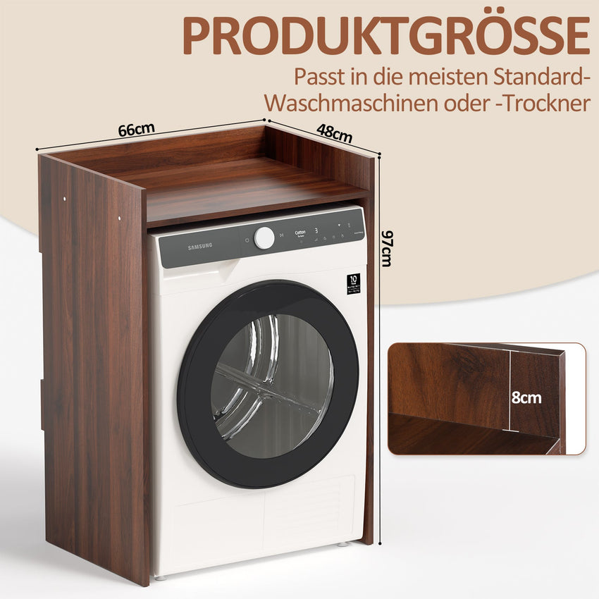 Hengda Waschmaschinenschrank für Waschmaschine Wäschetrockner, Waschmaschinenschrank Überbauschrank, Waschmaschinenregal