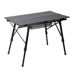 Hengda Campingtisch Klapptisch Höhenverstellbar, Campingtisch Klappbar, Camping Tisch mit Aufrollbarer Tischplatte und Tragetasche, Aluminiumrahmen
