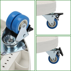 Hengda Pflanzenroller rund mit Handschuhen, Ø 38cm bis 52cm, Blumentopf Rolluntersetzer mit Rollen Blumenroller