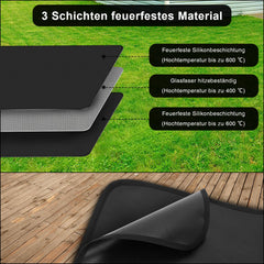 Hengda Grillmatten, Grillmatte Grillmatten für Gasgrill, Grillschutzmatte für Holzkohle, Extra Große Outdoor BBQ Matte, Bodenmatte Grill Matten für Gasgrill