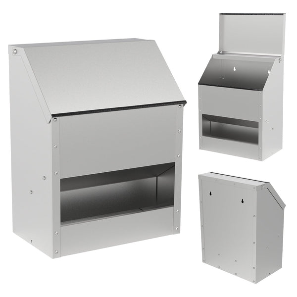 Hengda Hühnerfutterautomat, Futterspender Hühner, 4.5/11.5kg, mit Deckel & Wandhalterung