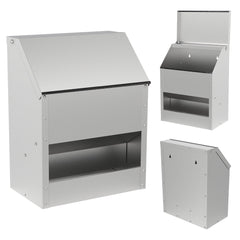 Hengda Hühnerfutterautomat, Futterspender Hühner, 4.5/11.5kg, mit Deckel & Wandhalterung