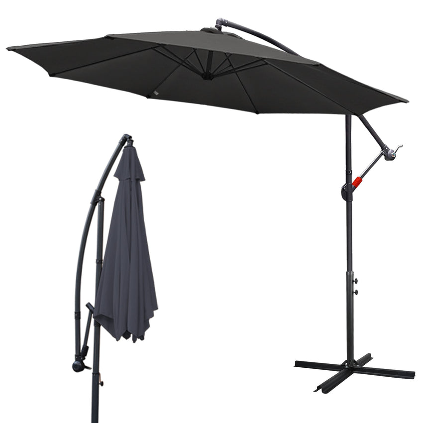 Hengda Sonnenschirm Alu Ampelschirm mit Kurbelvorrichtung Sonnenschirm UV-Schutz & Wasserabweisende Gartenschirm
