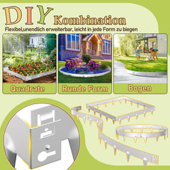 Hengda Rasenkante Metall, Mähkante, Beetumrandungen mit Dornen, Beeteinfassung,15cm/18cm