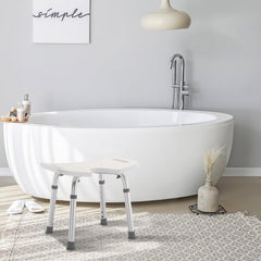 Hengda Duschhocker Duschstuhl für senioren, Höhenverstellbar Duschsitz, Duschhilfe rutschfest bis 136 kg, Hocker für Dusche, Badsitz